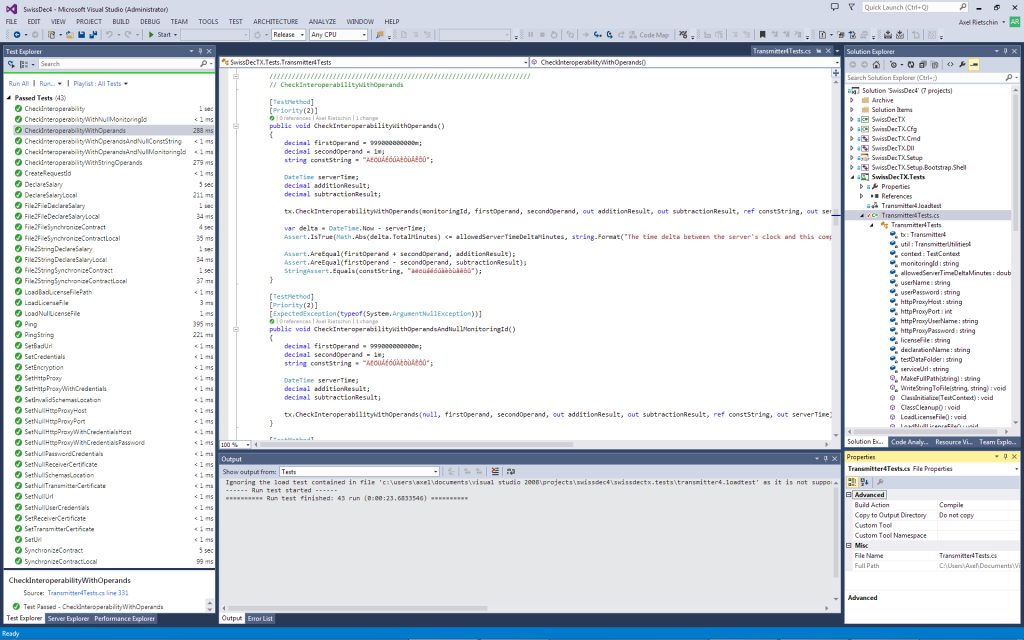 Testing SwissDecTX 4.0x