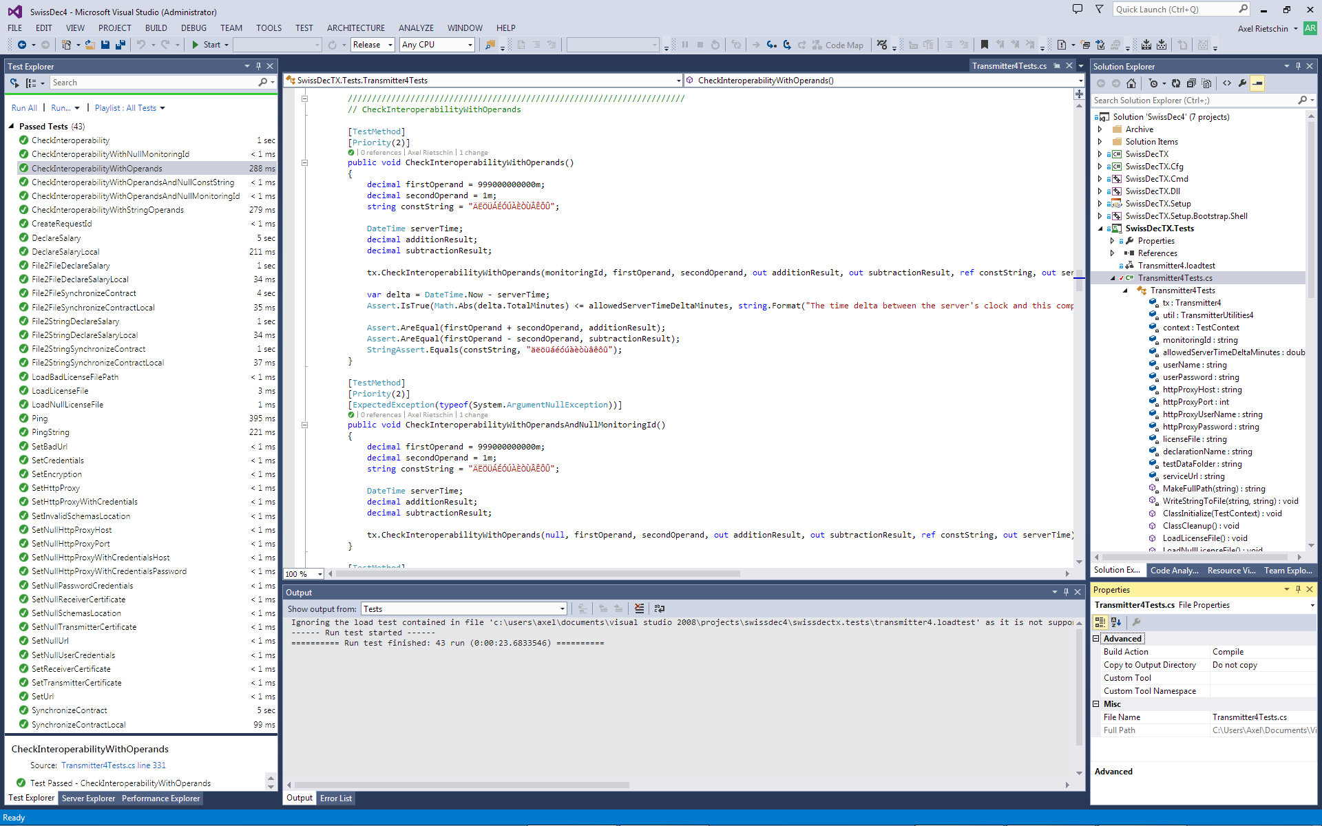 Testing SwissDecTX 4.0x
