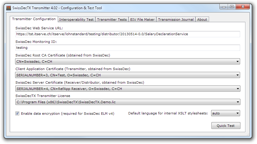SwissDecTX Transmitter 4.02 - Configuration & Test Tool